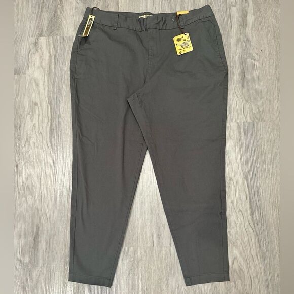 NWT Hybrid & Company Gray Flat Front Stretch Plus Size Trousers - Picture 3 of 7